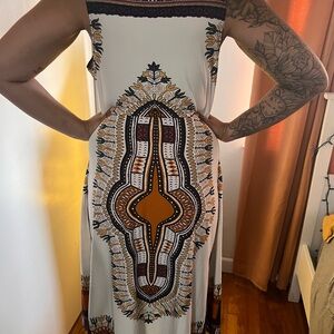 Ashley Stewart Black and Purple High/Low Dress